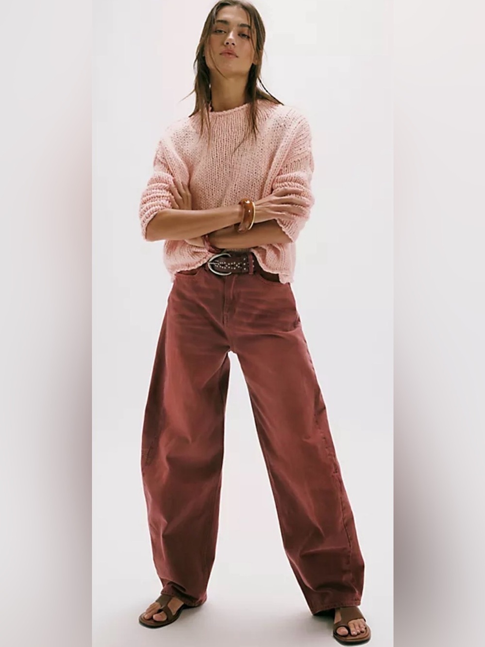 FREE PEOPLE NWOT We The Free Bodie Arc Jeans Size 29 Color: Sangria